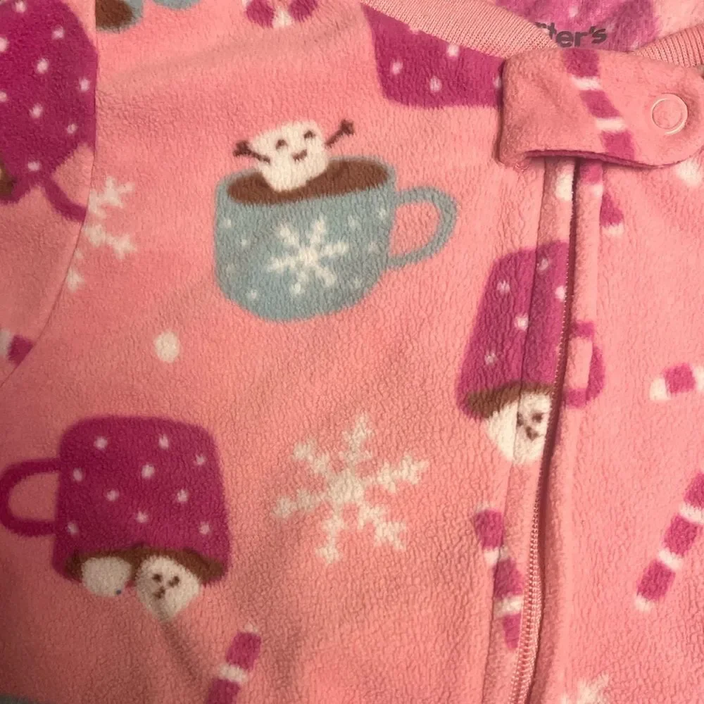 Lot Carter’s Girl Fleece Sleeper Footed Pajama Sz 4 / 4T
